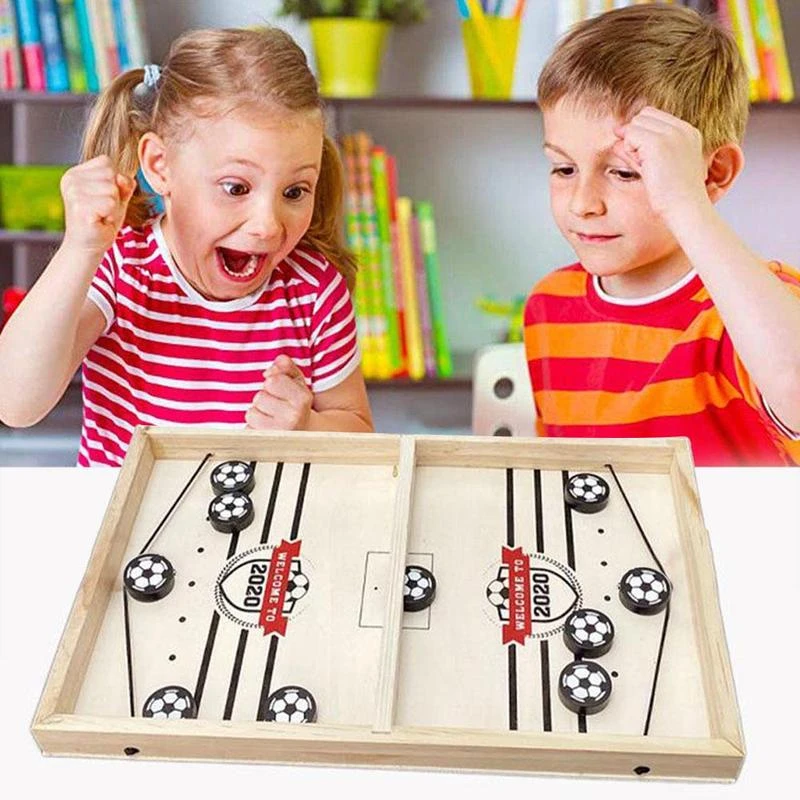 Bouncing Chess Hockey Game Table Desktop Battle 2 in 1 Ice Hockey Game(56*30*3.5cm)