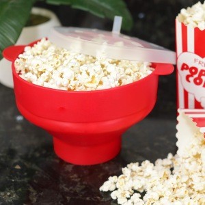 BPA Free Collapsible Silicone Microwave Micro-pop Popcorn Popper Maker Rubber Portable Popcorn Popper Maker With Lid