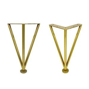 Brass Gold  Finish Metal Hairpin Furniture Legs Coffee Table Sofa Legs Copper Plated Hairpin Coffee Table Legs