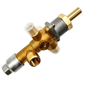 Brass Propane Gas Valve   Replacement Parts For  Room Space Heater / Fireplace - 1  Inlet And 3 Outlets