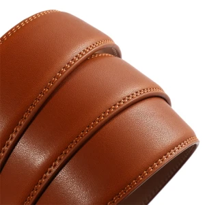 Brown Adjustable Genuine Leather Belt Strap