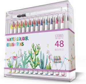 Brush Pens 48 Colors, Watercolor Painting with Nylon Brush Tips, for Calligraphy and Art Drawings for Art