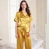 C CLOTHING Silk Pyjamas New Style Sleep Wear Women Loose Satin Pajamas