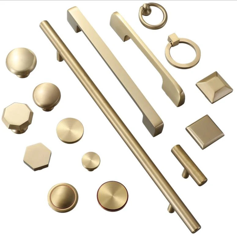 Cabinet Handles Brass gold Drawer Pulls Cabinet  Handles Knobs for furniture