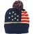 Import Cable Knit USA Flag Cuffed Winter Warm Beanie Trendy Knit Ribbed Pom Pom Hat from China