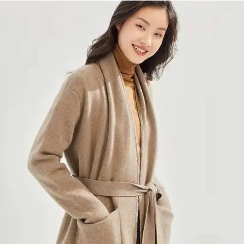 Tadre Robe Buy Can Be Worn Outside Medium Length Womens Knitted Pure Cashmere Robe ...