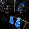 Car Cup Holder With LED Light Bottom Mat Pad Cover Lamp Bottle Drinks Coaster Car Styling