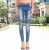 Import Casual Plus Size Stretch Skinny High Waist lady jean Blue Pencil Slim denim jean women from China