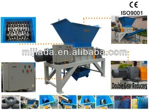 CE twin shaft shredder/Low-Speed Dual Shaft Crusher for large plastic/rubber pieces / tires/ woods/