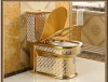 Ceramic gold color wc toilet bowl bathroom golden toilet seat
