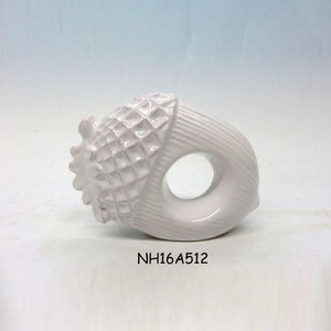 Ceramic Napkin Rings, Pine Cones Acorns, Custom accept