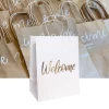 Cheap Custom Logo Small Brown/white Eco Friendly Recyclable Shopping Packing Kraft Wedding Paper Gift Bags With Handles