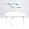 Cheap price HDPE Round  White folding wedding  table and chairs
