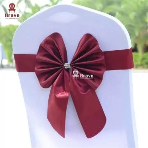cheap satin chair sash bow chair back covers for wedding envent party