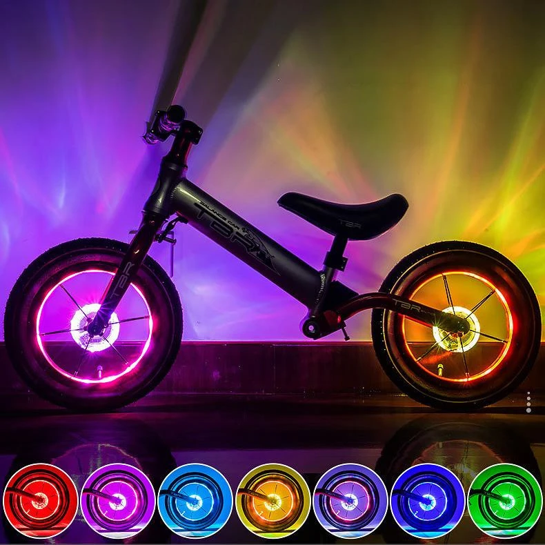 Childrens balance wheel lights hot wheels decorative lights colorful LED bicycle wheel light
