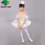 Childrens Dance Performance Princess Lace Mesh Sling Girls Ballet Dress