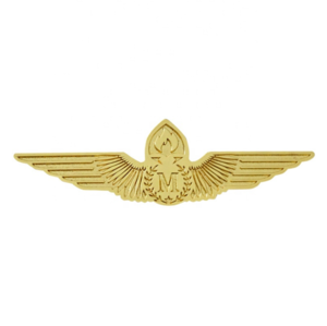china custom design metal aircraft pilot wings  lapel pin badge for airline cap and uniform