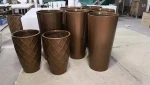China factory direct sale light weight decorative glossy large fiberglass flower pots planters for garden