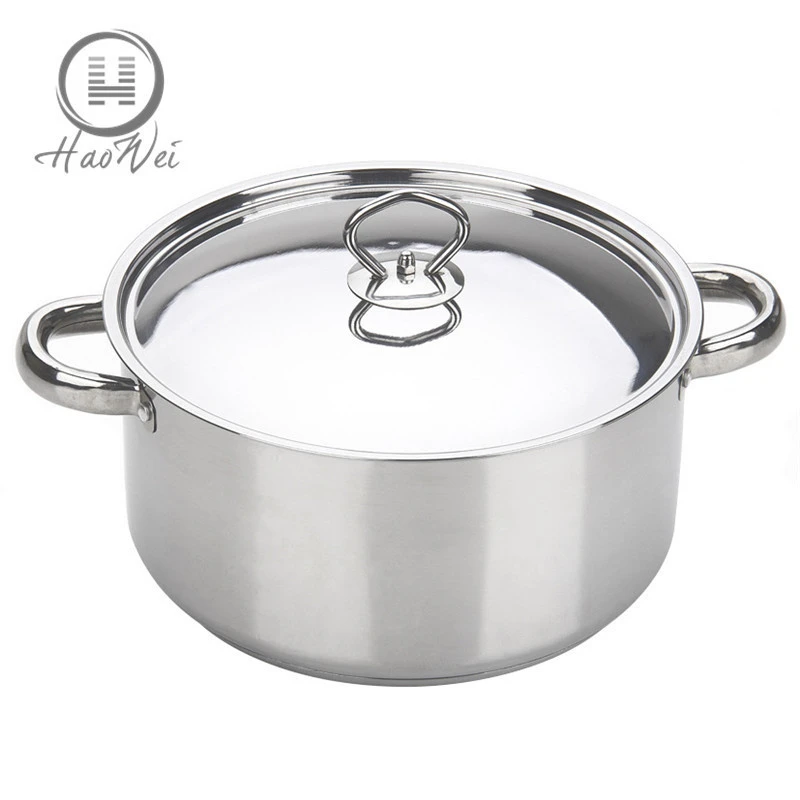 China Factory wholesale glass lid 5 layers bottom stainless steel non stick cookware set