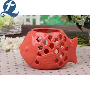 China manufacture Artistic Three-Dimensional Hollow Stone Ware Fish Shape Flower Pot