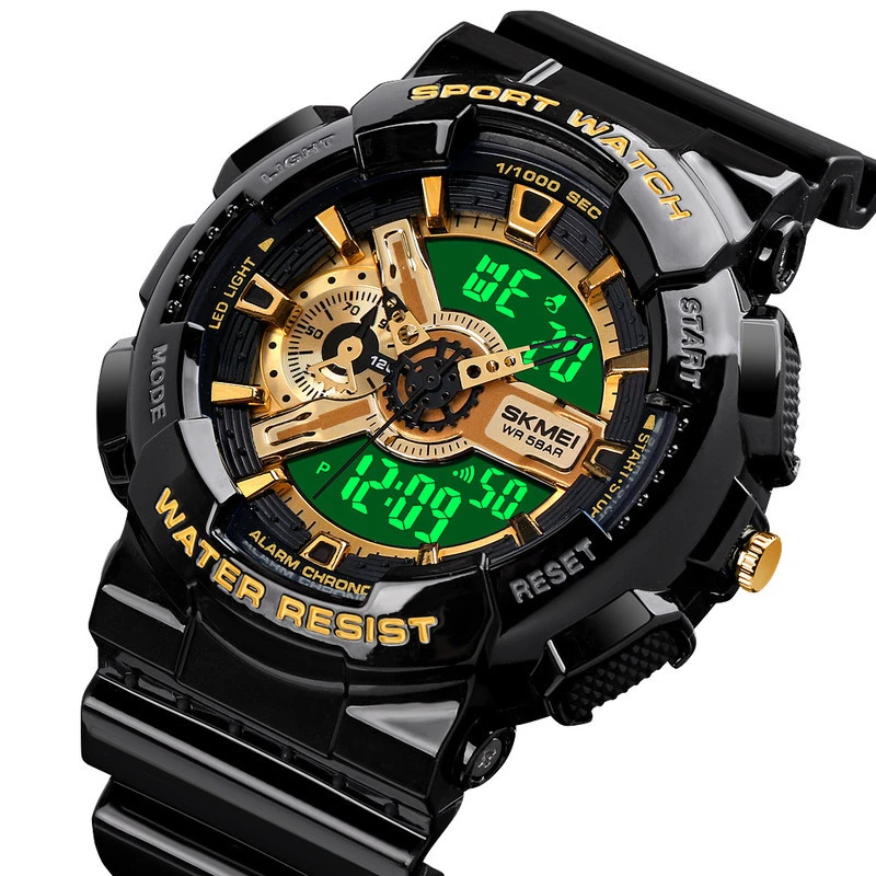 China Manufacturer Brand Watch skmei 1688 Multifunctional gold Digital Sport Watch for Men