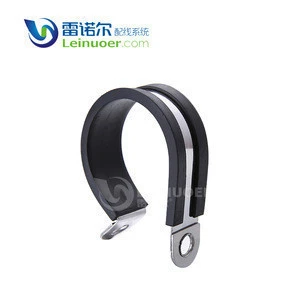 China Steel 304/EPDM rubber material R type pipe clamp for fix electrical conduit