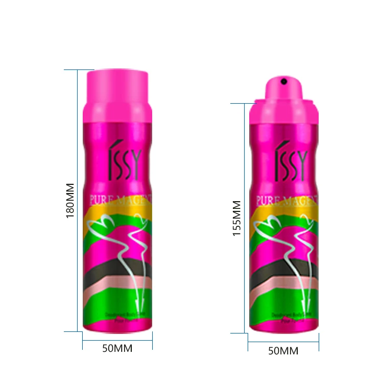 Chinese Manufacturer Long Lasting  Various Fragrant Body Spray Deodorant Bottle Spray Without Alcohol