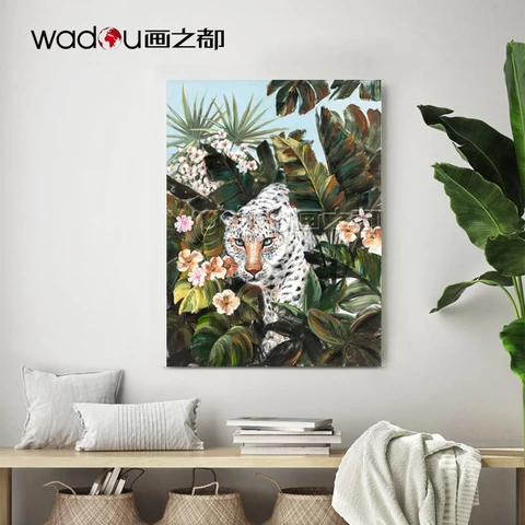 Chinese New Custom 3D Animal Oil Painting 100% Hand Painted New Style Canvas Painting Wall Arts