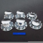 Chrome Semi Truck Front & Rear ABS Axle Wheel Cover Kit with 33mm Nut Covers
