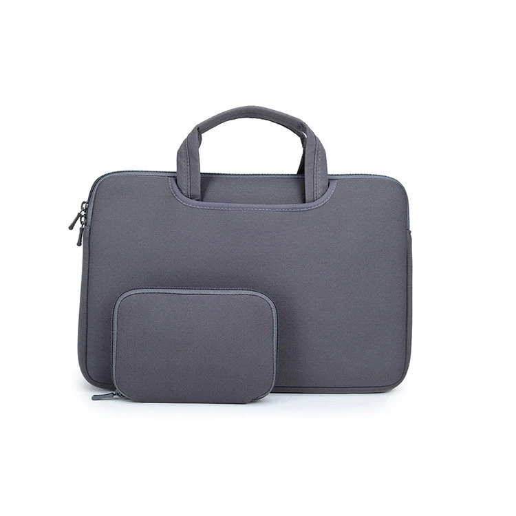 Classic design fashion portable business laptop bags Gray Neoprene men hand laptop bag