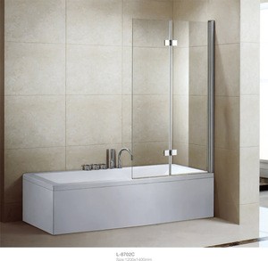 Classic European Style 6mm frameless Clear Tempered Glass bathtub shower screens