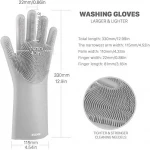 Cleaning Sponge Gloves Dishwashing Gloves Yellow Silicone Gloves Dish Washer Rubber Cleaning Pads Eco-Friendly Kitchen Tool