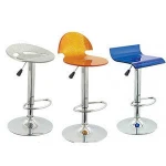 Clear Acrylic Bar Stool Modern Design Pink Bar Stools Furniture Adjustable with Footrest Metal Base