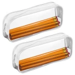 Clear PVC Pen Case Transparent Pencil Bag Makeup Pouch with Zipper Portable Pencil Bags