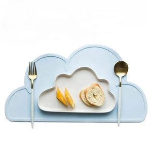 Cloud Shaped Silicone Waterproof Mobile Platemat For Baby Non Slip Home Kitchen Silicone Tableware Mat