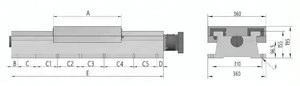 CNC single direction rectangle sliding table, high resistance URS360 model, China manufacturer OEM / ODM
