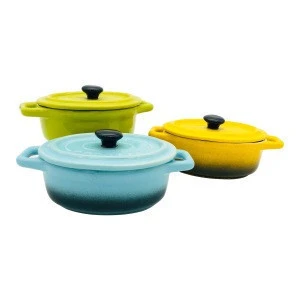 Colorful ceramic ramekin with lid stoneware souffle dish mini casserole with lid