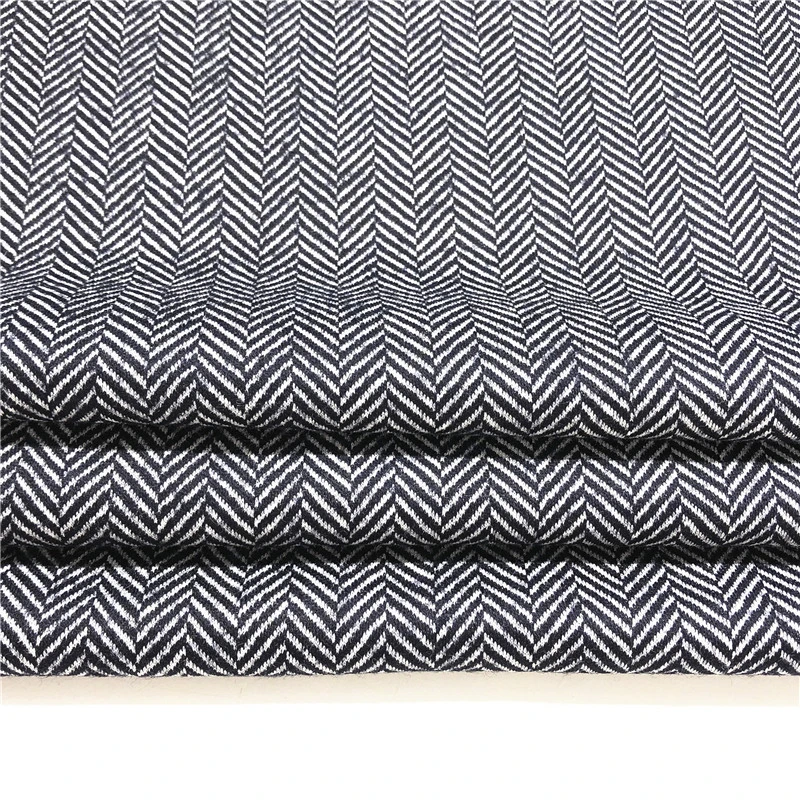 combed ribbed knitting herringbone wool polyester cotton fabrics for bag