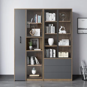 Combination bookcase Nordic style small house type glass door bookcase simple modern bookshelf