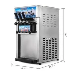 Commercial 3 Flavor Soft Ice Cream Machine Frozen Ice Cream Cones 18L/H CE