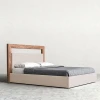 Commercial Furniture Hotel Bed wood headboard low bed