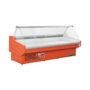 commercial refrigerated refrigerator glass case for fresh meat and cooked food/fruit deli display cases