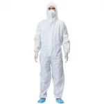 Consumable AAMI thermal  anti static disposable isolation protective coverall hazmat suit hooded with shoe cover