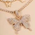 Import Creative Geometric Micro-inlaid Crystal Necklace Women Rhinestone Match Butterfly Diamond Necklaces Set Jewelry Gifts from China