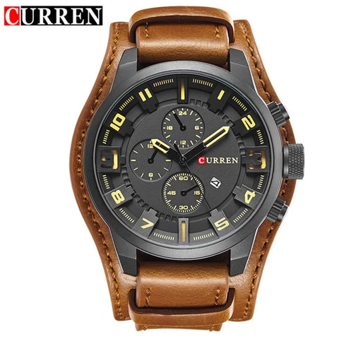 CURREN 8225 Top Luxury Mens Watch Male Clock Casual Military Leather Quartz Business Watches Men Wrist Gift Relogio Masculino