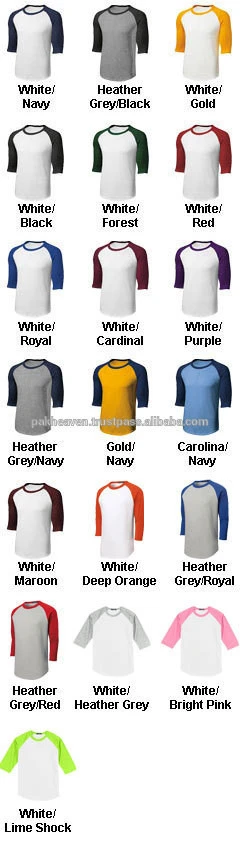 Custom Adult Colorblock Raglan baseball t shirt available fabric rayon polyester cotton bamboo modal