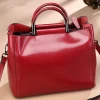 Custom Bag Real Oil Wax Cowhide Leather Hand Bag Brand Tote Bag Zipper Adjustable Shoulder Metal Portable Woman Leather Handbags