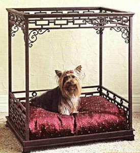 custom dog house pet accessories iron luxury pet dog large bed elegant metal frame pet bed