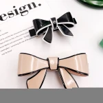 custom Korean designer pink hair clip women accessories cute bow hair clips acetate acrylic french barrette clips for girls hair