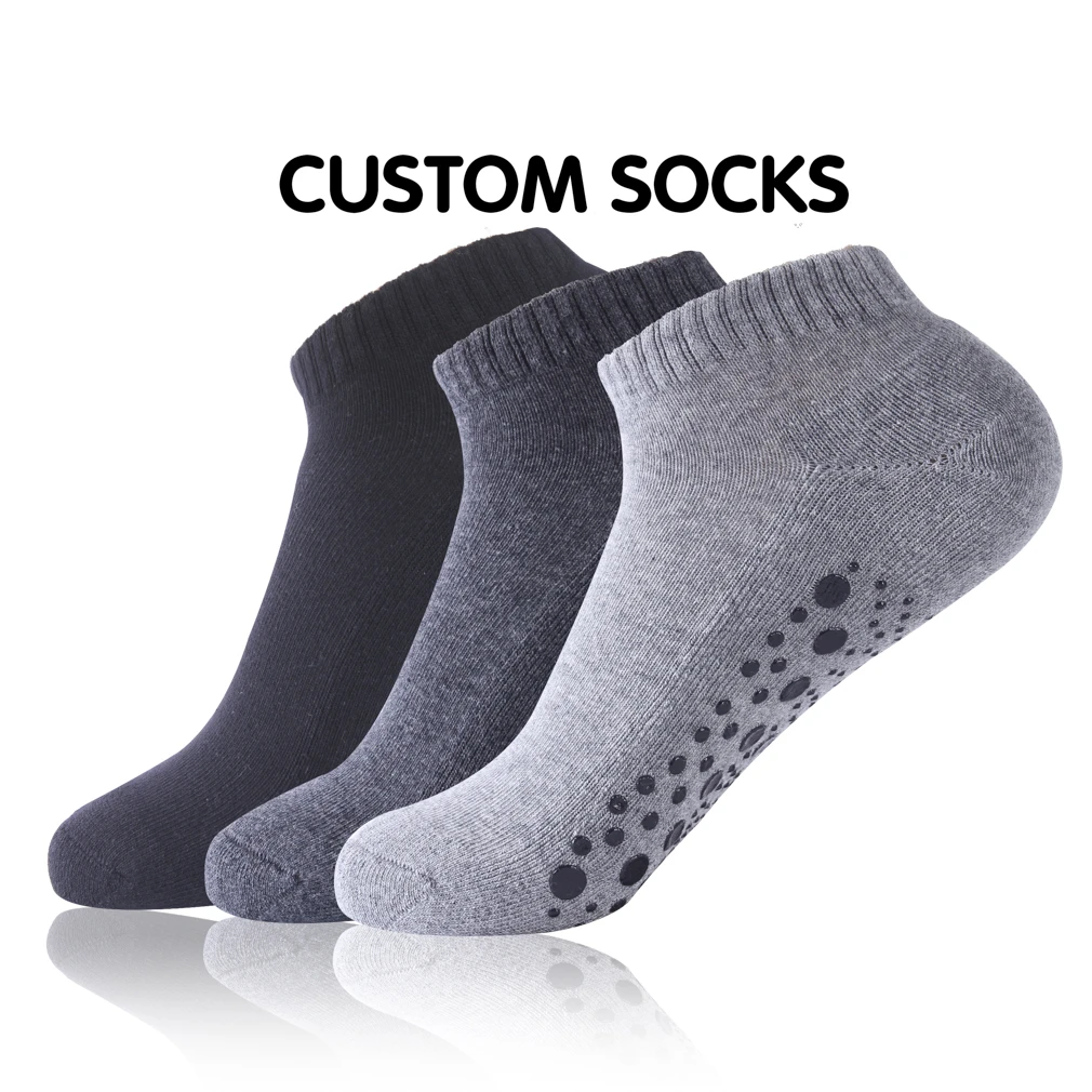 Custom logo antislip cotton Socks calzini OEM Non-Slip sports ankle socks embroidered yoga socks women